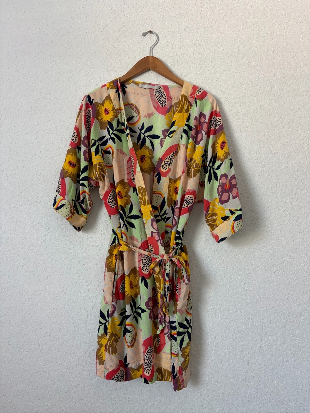 Noonday collection Floral Tie-Waist Kimono Dress in Multi S/M